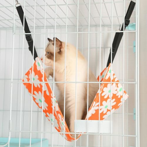 Llpsmeng Katzenkäfig-Hängematte-Bett, wendbar, atmungsaktiv, Rattan, kühles Schlafmatte, Haustierbett für Kaninchen, Eichhörnchen, Frettchen, Welpen, Kaninchen, Kätzchen, kleine Hunde (Orange, klein) Llpsmeng Katzenkäfig-Hängematte-Bett, wendbar, atmungsaktiv, Rattan, kühles Schlafmatte, Haustierbett für Kaninchen, Eichhörnchen, Frettchen, Welpen, Kaninchen, Kätzchen, kleine Hunde (Orange, klein) von Llpsmeng