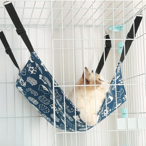 Llpsmeng Katzenkäfig-Hängematte-Bett, wendbar, atmungsaktiv, Rattan, kühles Schlafmatte, Haustierbett für Kaninchen, Eichhörnchen, Frettchen, Welpen, Kaninchen, Kätzchen, kleine Hunde (blau, groß) Llpsmeng Katzenkäfig-Hängematte-Bett, wendbar, atmungsaktiv, Rattan, kühles Schlafmatte, Haustierbett für Kaninchen, Eichhörnchen, Frettchen, Welpen, Kaninchen, Kätzchen, kleine Hunde (blau, groß) von Llpsmeng