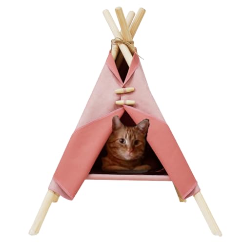 Llpsmeng Katzenzeltbett, Katzenhängematte, Katzenbett, geeignet für den Innenbereich, geeignet für Katzen und kleine Hunde (Rosa) von Llpsmeng