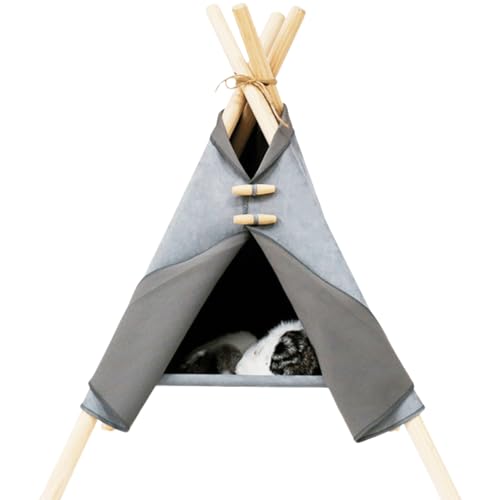 Llpsmeng Katzenzeltbett, Katzenhängematte, Katzenbett, geeignet für den Innenbereich, geeignet für Katzen und kleine Hunde (grau) von Llpsmeng