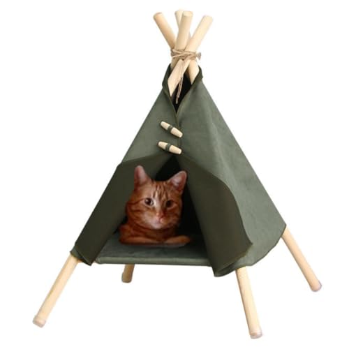Llpsmeng Katzenzeltbett, Katzenhängematte, Katzenbett, geeignet für den Innenbereich, geeignet für Katzen und kleine Hunde (grün) von Llpsmeng