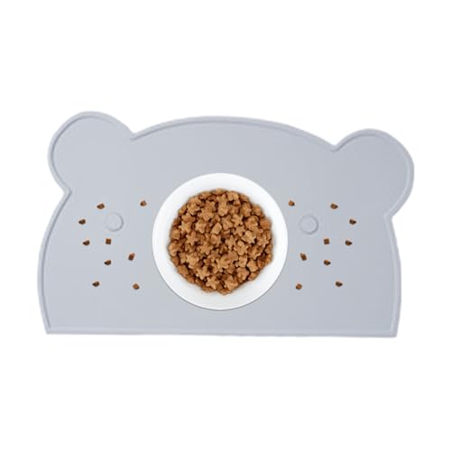 Lnhgh Hundeschalenmatte, Hundwassermatte, Angehobene Kanten Matte für Hundefutter und Wasserschalen, Nicht rutsches Waschkolbenpad, verschüttetes -geformter Beschützer für das Essen im Innenboden im von Lnhgh
