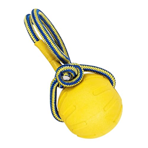 Lnhgh Jollyball für Hunde, Hundeball mit Griff | Kautentraining Ball unzerstörbar mit Griff | Interaktive Welpenspielzeuge Haustierversorgung Zahnen Knoten für Aggressive von Lnhgh