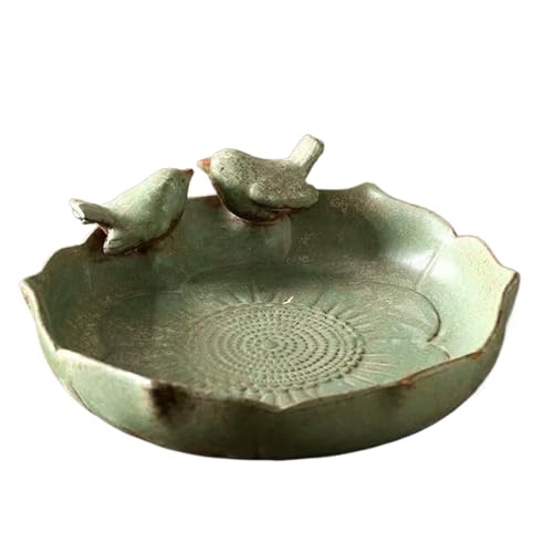 Lnhgh Keramikvogelbäder für draußen, Keramikvogel -Badschale - Papageienwässerungsschale | 10 -Zoll -Hummiingbird -Wasserbehälter für Gartendeck, dekorative Sittichezierer von Lnhgh