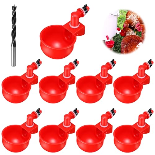 9 Stücke Automatische Hühnertränke Geflügeltränke Set mit Bohrer DIY Beliebige Montage Hühnerwasserspende Hühnerwasserbecher für Geflügel wie Hühner Enten Gänse Truthähne 9 Stücke Automatische Hühnertränke Geflügeltränke Set mit Bohrer DIY Beliebige Montage Hühnerwasserspende Hühnerwasserbecher für Geflügel wie Hühner Enten Gänse Truthähne von Lnjya