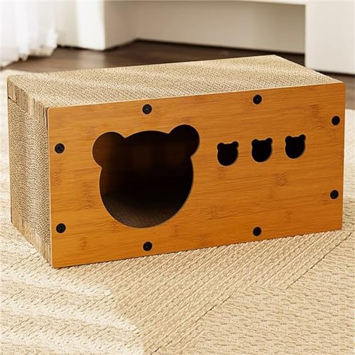 2-in-1-Katzenkratzbretthaus, Katzenkratzbox aus Pappe, Krallenschärfer, allseitig geschliffener Villa-Kratzbaum aus Karton für alle Jahreszeiten im Innen- und Außenbereich 2-in-1-Katzenkratzbretthaus, Katzenkratzbox aus Pappe, Krallenschärfer, allseitig geschliffener Villa-Kratzbaum aus Karton für alle Jahreszeiten im Innen- und Außenbereich von Lnlscle