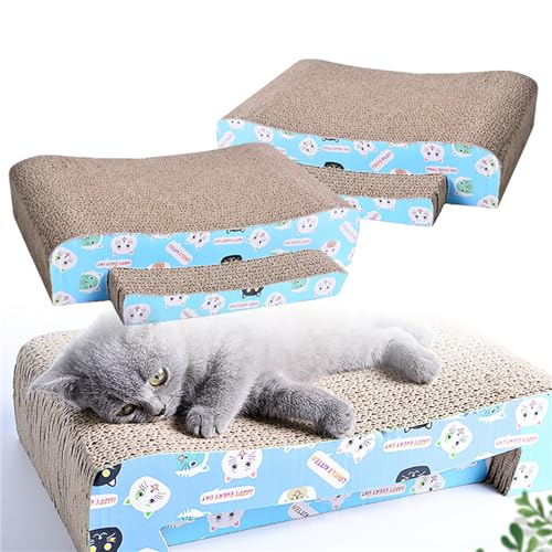 2-teiliges Katzenkratzer-Set, 1+1 Krallenschärfer aus Pappe für Haustiere mit Katzenminze und Wabenstruktur, Katzenkratzbrettbett für gesunde Krallen, Möbel schützen, Stress abbauen von Lnlscle