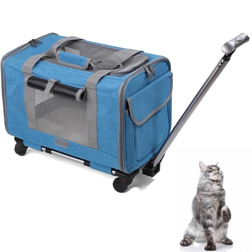 Atmungsaktive Mesh Pet Trolley Bag, Pet Carrier mit Rädern, waschbarer Bezug, Cat Puppy Dog Carrier, Pet Travel Backpack Bag for Cats & Dogs Atmungsaktive Mesh Pet Trolley Bag, Pet Carrier mit Rädern, waschbarer Bezug, Cat Puppy Dog Carrier, Pet Travel Backpack Bag for Cats & Dogs von Lnlscle
