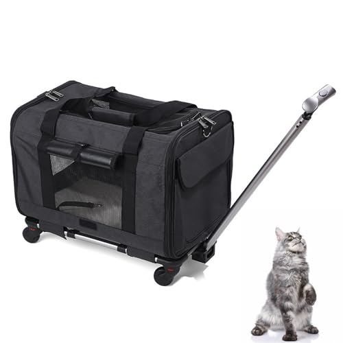 Atmungsaktive Mesh Pet Trolley Bag, Pet Carrier mit Rädern, waschbarer Bezug, Cat Puppy Dog Carrier, Pet Travel Backpack Bag for Cats & Dogs Atmungsaktive Mesh Pet Trolley Bag, Pet Carrier mit Rädern, waschbarer Bezug, Cat Puppy Dog Carrier, Pet Travel Backpack Bag for Cats & Dogs von Lnlscle