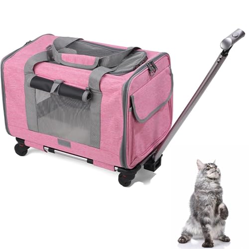 Atmungsaktive Mesh Pet Trolley Bag, Pet Carrier mit Rädern, waschbarer Bezug, Cat Puppy Dog Carrier, Pet Travel Backpack Bag for Cats & Dogs Atmungsaktive Mesh Pet Trolley Bag, Pet Carrier mit Rädern, waschbarer Bezug, Cat Puppy Dog Carrier, Pet Travel Backpack Bag for Cats & Dogs von Lnlscle