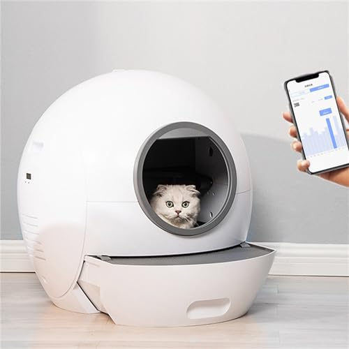 Intelligentes Katzentoilette, selbstreinigender Katzentopf mit 5 l Abfalleimer und Nachtlicht, automatische Toilette mit hoher Kapazität, mit Ionen-Lufterfrischer von Lnlscle