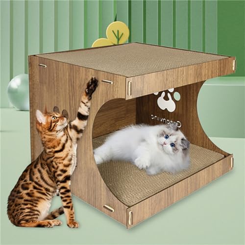 Katzen-Kratzbrett aus Pappe, Katzenkratzhaus mit Wabenstruktur, allseitiger Krallenschärfer, abnehmbares Kratzbaum-Pad für den Innenbereich von Haustieren, Kätzchen, Hunden Katzen-Kratzbrett aus Pappe, Katzenkratzhaus mit Wabenstruktur, allseitiger Krallenschärfer, abnehmbares Kratzbaum-Pad für den Innenbereich von Haustieren, Kätzchen, Hunden von Lnlscle