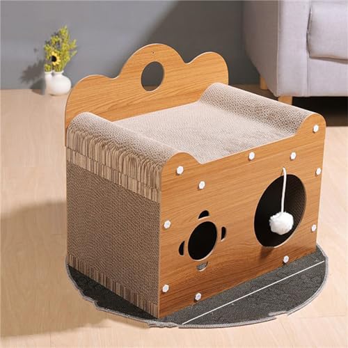 Katzenkratzhütte, Katzenpfostenlounge aus hochdichter Wellpappe, Krallenschärfer-Kratzhaus für Ruhe, Unterhaltung, Krallenschärfen Katzenkratzhütte, Katzenpfostenlounge aus hochdichter Wellpappe, Krallenschärfer-Kratzhaus für Ruhe, Unterhaltung, Krallenschärfen von Lnlscle