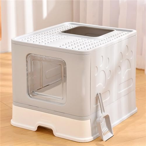 Mini-Katzentoilette, abnehmbare Katzentoilette mit geschlossener Streu, Katzentoilette mit transparenter Schallwand für Tofu-/Pflanzen-/Misch-/Bentonit-Katzenstreu, einfache Reinigung von Lnlscle