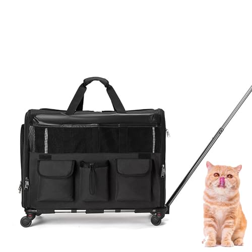 Tragbare Haustier-Rad-Gepäcktasche, Tragbare Katzentragetasche Auf Rädern, Abnehmbare Pads, Haustiertragetasche, Geeignet für Lange Und Kurze Reisen Tragbare Haustier-Rad-Gepäcktasche, Tragbare Katzentragetasche Auf Rädern, Abnehmbare Pads, Haustiertragetasche, Geeignet für Lange Und Kurze Reisen von Lnlscle