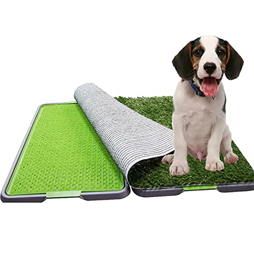 Tragbares Outdoor- oder Indoor-Hundetöpfchen, Hundegras-Pad mit Tablett, leicht zu reinigendes Hundetöpfchen-Gras, Pee Pod - Medium, Large von Lnlscle