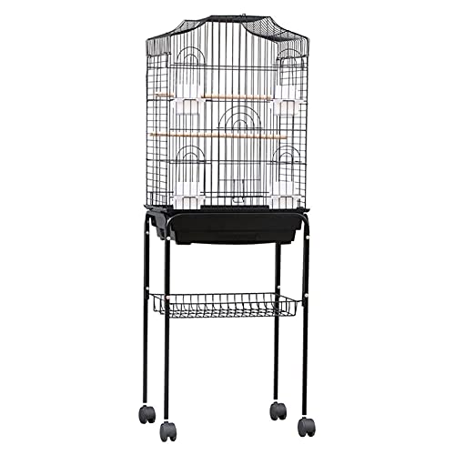 Vogelkäfig aus Schmiedeeisen, Zubehör für Papageienkäfige mit Spielplatte und Rollständer für Papageien Conures Lovebird Nymphensittich Sittiche Haustierspielzeug Vogelkäfig aus Schmiedeeisen, Zubehör für Papageienkäfige mit Spielplatte und Rollständer für Papageien Conures Lovebird Nymphensittich Sittiche Haustierspielzeug von Lnlscle