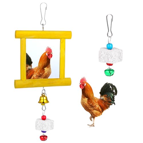 Lnngub Hühnerspielzeug – 1 x hängende Glocke für Papageien, Hühner, Schaukel + 2 x Schnabel-Schleifsteine zur Bereicherung, perfekt für Stall, Vögel, Papageien, Hühner, Hähne und mehr Lnngub Hühnerspielzeug – 1 x hängende Glocke für Papageien, Hühner, Schaukel + 2 x Schnabel-Schleifsteine zur Bereicherung, perfekt für Stall, Vögel, Papageien, Hühner, Hähne und mehr von Lnngub