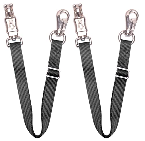 Loaged Verstellbare Anhänger-Krawatte (2 Stück) - Anhänger-Nylon-Gurtband für Pferde, verstellbar von 63,3 bis 94 cm (schwarz) von Loaged