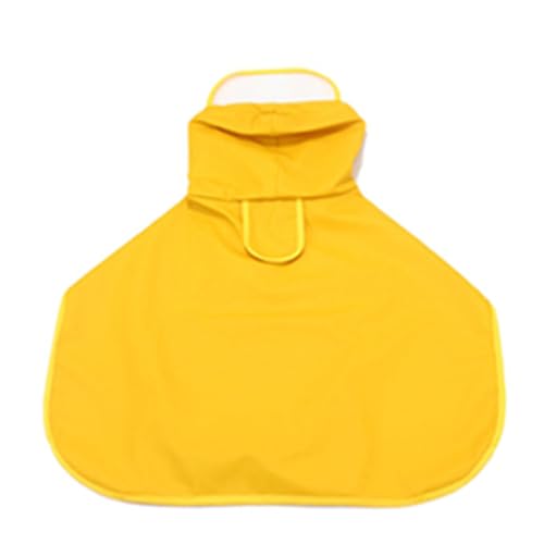 Hunde-Regenmantel, transparente Kapuze, Regenjacke für kleine, mittelgroße Hunde, elastischer, gewebter Gürtel, Bauchschutz, Gelb, M, L, XL, 2XL, 3XL (XXXL) von Loboo Idea