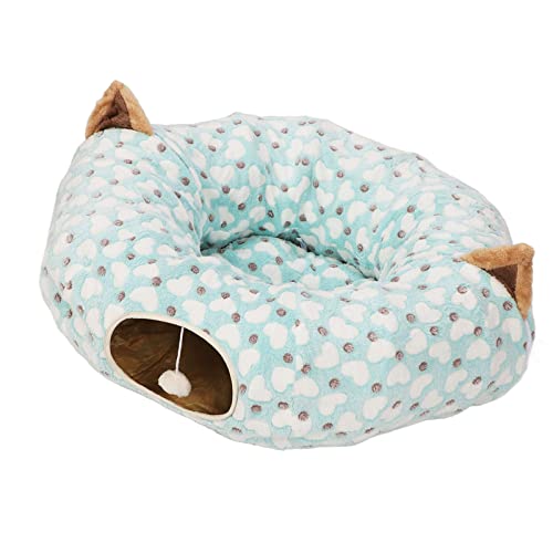 Katzentunnelbett, Herzmuster, rund, faltbar, 3-Wege-Katzenbett, Spielball, blau, anwendbare Szene für Katze, Kätzchen Katzentunnelbett, Herzmuster, rund, faltbar, 3-Wege-Katzenbett, Spielball, blau, anwendbare Szene für Katze, Kätzchen von Loboo Idea