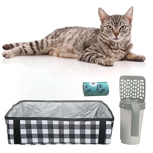 Loboo Idea Katzentoilette, hygienisch, wasserdicht, großes Fassungsvermögen, integrierte Katzenstreu-Schaufel mit Taschen, tragbar, abnehmbar, einfache Bedienung, für drinnen und draußen, Grau Loboo Idea Katzentoilette, hygienisch, wasserdicht, großes Fassungsvermögen, integrierte Katzenstreu-Schaufel mit Taschen, tragbar, abnehmbar, einfache Bedienung, für drinnen und draußen, Grau von Loboo Idea