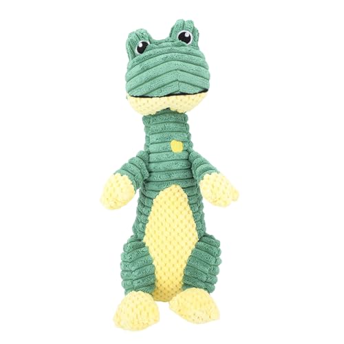 Loboo Idea Quietschendes Hundespielzeug aus Plüsch, niedliche Tierform, interaktiv, reduziert Langeweile, gefülltes Kauspielzeug für kleine, mittelgroße und große Hunde (Frosch) von Loboo Idea