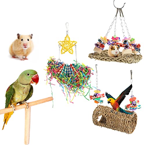 Papageien-Bambus-Hängematte, Hängematte, Schaukel für Vögel, Spielruhe, künstliche Seegras-Seilscheite, Bambus-Kunststoff, leuchtende Farben, privater Schlafplatz, Kauen, Knabbern Papageien-Bambus-Hängematte, Hängematte, Schaukel für Vögel, Spielruhe, künstliche Seegras-Seilscheite, Bambus-Kunststoff, leuchtende Farben, privater Schlafplatz, Kauen, Knabbern von Loboo Idea