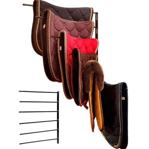 Locadence Sattelpads Rack, 180 Grad Swing Out Satteldecke Rack, eiserne Hostdiensthafenhalter, Wandhalterung 6 Haken Pferdebadhalter für die Aufbewahrung von Pferdenausrüstung von Locadence