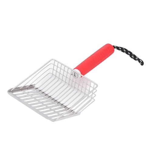 Locadenz Katzenstreu Scoop, 304 Edelstahl Pooper Scooper mit abnehmbarem Griff, schnelle Filtration Katzenstrauder Schaufel Katzentruppsschopf für Katzendrüsenbox -Reinigung (Rot) von Locadence