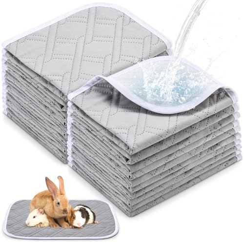 Locmeo 16 Stück waschbare Meerschweinchen-Urinierunterlagen, 30,5 x 40,6 cm, für Meerschweinchen, Käfigeinlagen, wasserdicht, wiederverwendbar, rutschfest, schnell saugfähig, Urinierunterlage für von Locmeo
