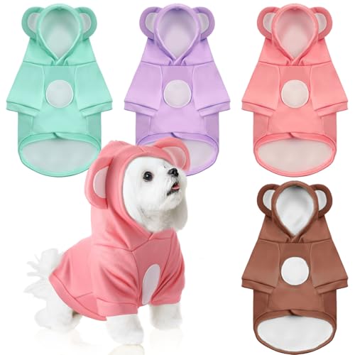 Locmeo Winter-Kapuzenpullover für Hunde, warm, für kleine Hunde, niedlicher Welpen-Hoodie, waschbar, lustiger Katzenmantel, Kostüm für Hunde, kleine, mittelgroße Hunde, Katzen, Haustiere, Chihuahua von Locmeo