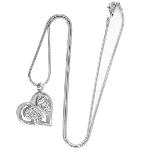 Haustier-Asche-Halskette, Medaillon, Halskette für Tiere, Mutter, Medaillon für Asche/Haare, geschnitzte Herzasche/Haarschmuck, Gedenkschmuck von Lodoot