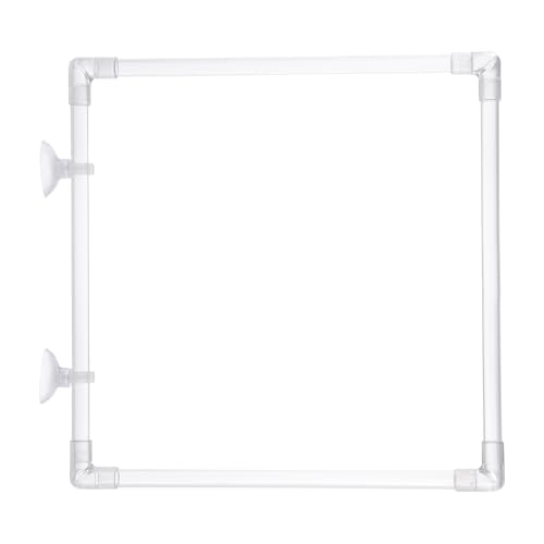 Transparente Acryl-Aquarium-Futterringe mit einfacher Installation, Saugnapf verhindert das Driften und Abfall von Lebensmitteln, 23 x 23 cm Fisch-Futterringe von Lodoot