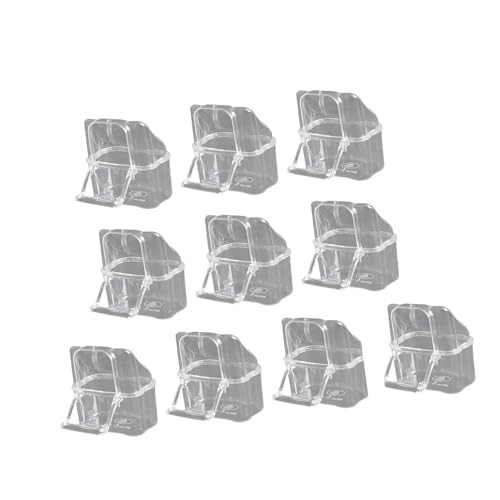 Vogelkäfig-Futterstation mit leicht zu reinigendem Design, zum Aufhängen, Futterspender für Innenkäfig-Zubehör, Wasserspender, 10 Stück Vogelkäfig-Futterstation mit leicht zu reinigendem Design, zum Aufhängen, Futterspender für Innenkäfig-Zubehör, Wasserspender, 10 Stück von Lodoot