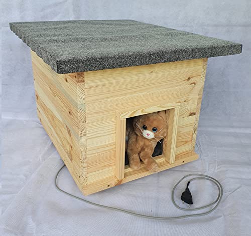 Katzenhaus kurz mit Heizung Katzenhütte Wurfkiste Hundehütte wetterfest isoliert Katzenhaus kurz mit Heizung Katzenhütte Wurfkiste Hundehütte wetterfest isoliert von Lösche Holzbau