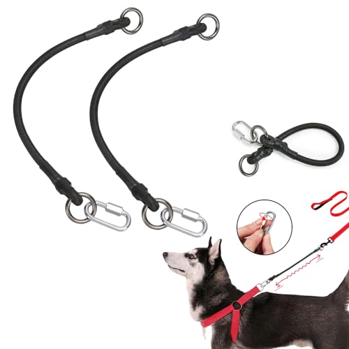 Strapazierfähige Hundeleinenverlängerungen, stoßdämpfende Dehnung, Sicherheitsverriegelungs-Clips, Anti-Burst für reduzierte Rückenbelastung, kompatibel mit allen Halsbändern und Leinen, ideal für von LogFaadCoi