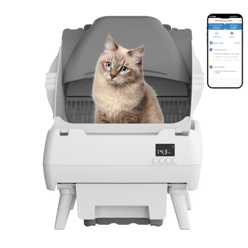 Automatische Katzentoilette Selbstreinigung - App-Steuerung, Open-Design, Smart Health Monitor, Anti-Pinch-Sicherheit, Leiser Betrieb, Ideal für Katzen, Ein vertrauenswürdiger Begleiter fürs Leben Automatische Katzentoilette Selbstreinigung - App-Steuerung, Open-Design, Smart Health Monitor, Anti-Pinch-Sicherheit, Leiser Betrieb, Ideal für Katzen, Ein vertrauenswürdiger Begleiter fürs Leben von Lohhuby