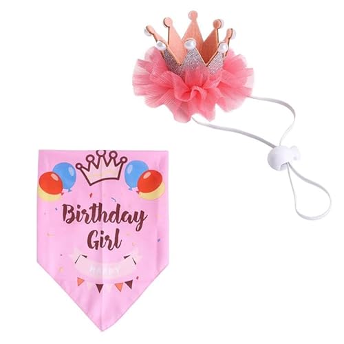Lohill Hundetorte Fliege Bandana Niedlich Hund Katze Geburtstag Hut Haustiere Party Supplies Outfit für Katze und Hund (Rosa) von lohill