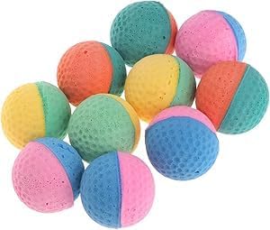 Katzenbälle aus weichem Schaumstoff, elastisch, Latex, Kauball für Welpen, Kätzchen, Hunde, buntes Haustierspielzeug, 10 Stück von Loimol