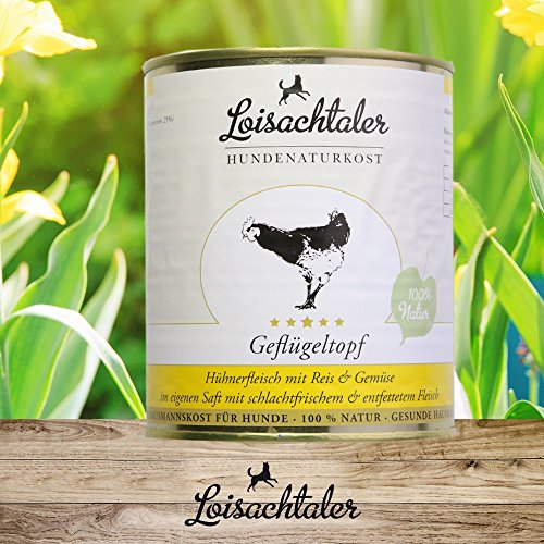 Loisachtaler Hundefutter "Geflügeltopf" 100 % OHNE Chemie 800 g (12 x 800 g) von Loisachtaler