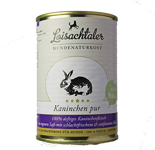 Loisachtaler Premium Hundefutter Nassfutter Kaninchen pur (1 x 400g) von Loisachtaler Pur