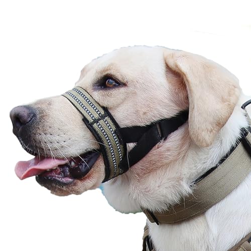 LoKori Hundemaulkorb, Nylon-Maulkorb Für Hunde, Maulkorb für Kleine Mittlere und Große Hunde, anpassbare Schlinge, Verhindert Das Beißen, Kauen Und Bellen (S,Red) von LoKori