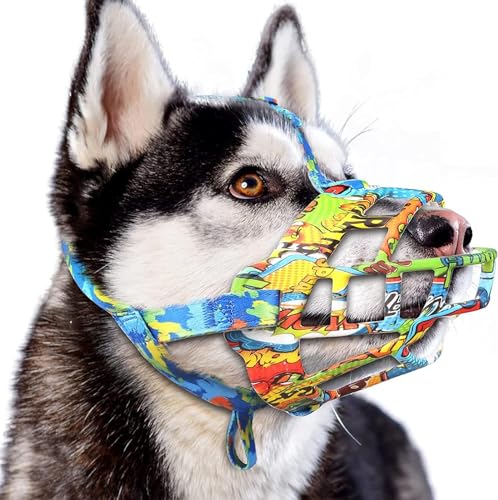 Hundemaulkorb, weicher Maulkorb für kleine, mittelgroße und große Hunde, Silikon-Korb Hund, Hundetraining-Mundabdeckung, zum Beißen, Kauen, Bellen, Training, Lecken und Fellpflege (3) von LoKori
