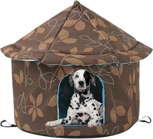 Katzenhaus Für Draußen Winterfest Wasserdicht, Outdoor Katzen Stray Katzen Shelter Wasserdicht warm, Vier Jahreszeiten Haustier Nest, Katzenhäuser für Katzen Outdoor (M:40x41cm,Yellowish brown) von LoKori