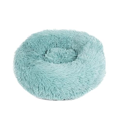 LoKori Pet Dog Cat Beruhigendes Bett, Plüsch Donut Hundebett, Hundebett waschbar, mit Anti Rutsch Boden Geeignet, für Katze und kleine/mittlere Hunde, Ø120cm/48in (40cm,Light Blue) von LoKori