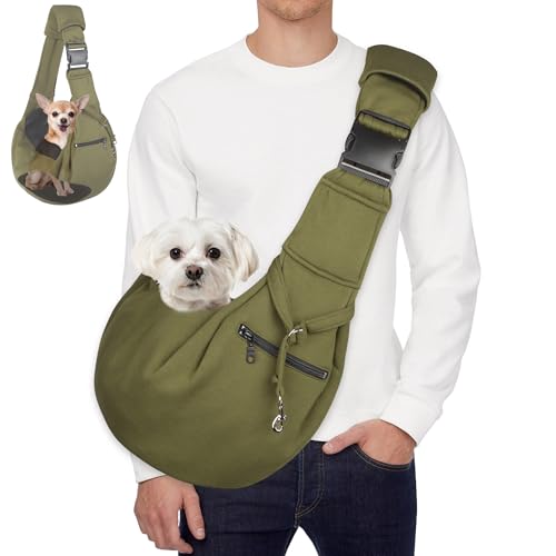 Hundetragetasche, Hundetragetasche für Kleine Hunde, Tragetuch Hund mit Verstellbarem, Tragetasche für Kleine Hunde Spaziergänge und Aktivitäten (grün) von Lollanda