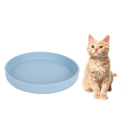 Lollanda -Futternapf für Katzen, Silikon Futterschale, Trinkschale oval, Silikonnapf breit für Trockenfutter und Nassfutter (18x2.5cm, Blau) von Lollanda