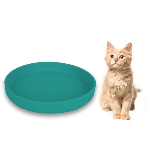 Lollanda -Futternapf für Katzen, Silikon Futterschale, Trinkschale oval, Silikonnapf breit für Trockenfutter und Nassfutter (18x2.5cm, Grün) von Lollanda