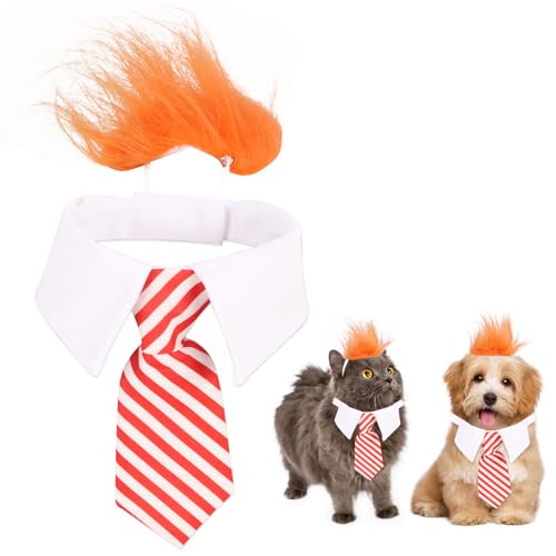 Lollanda Halloween Kostüm Hund, Katzen Hund Anzug Kragen Krawatte, Haustier Perücke mit Krawatte, Halloween Kopfbedeckung Katzen Hund (L) von Lollanda